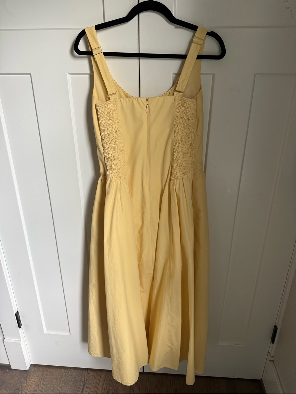 Abercrombie & Fitch 100% Cotton A&F Bra-Free Dylan Midi Dress in sunny yellow,M - Picture 8 of 10